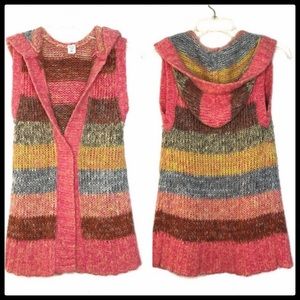 Old Navy Striped Hooded Sweater Vest